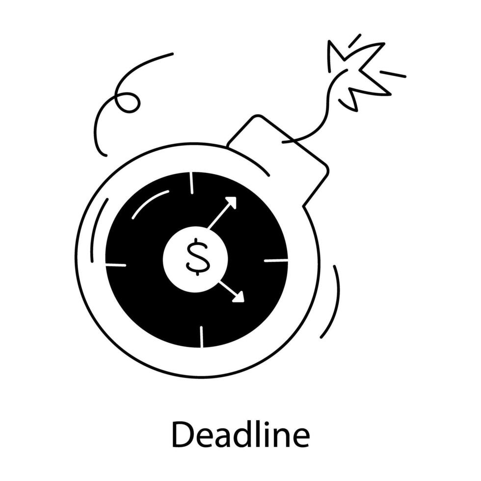 trendiga deadline koncept vektor