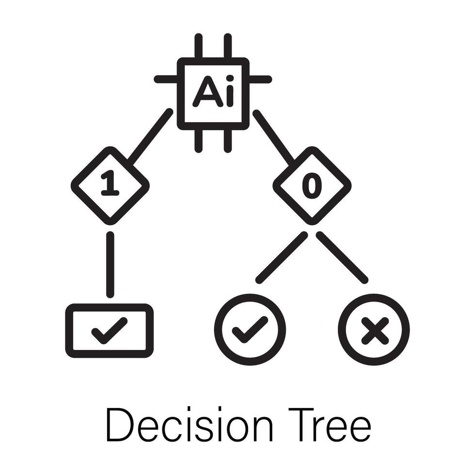 trendig beslut träd vektor