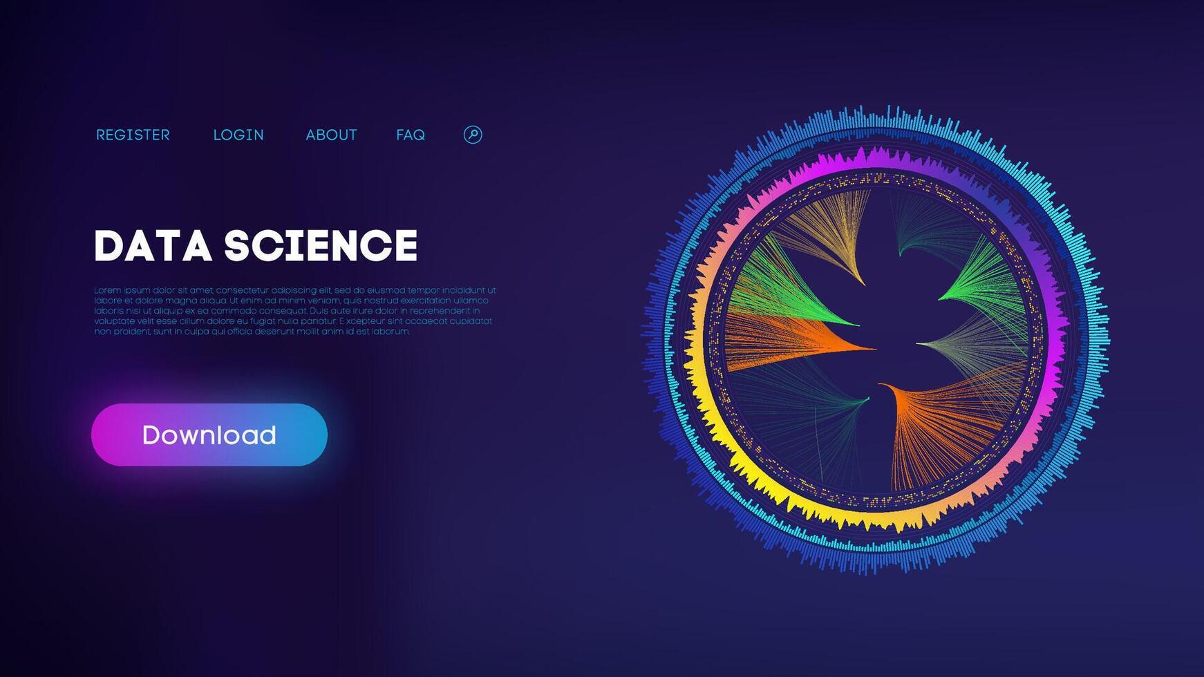 hell Daten Wissenschaft Visualisierung auf Marine Hintergrund vektor