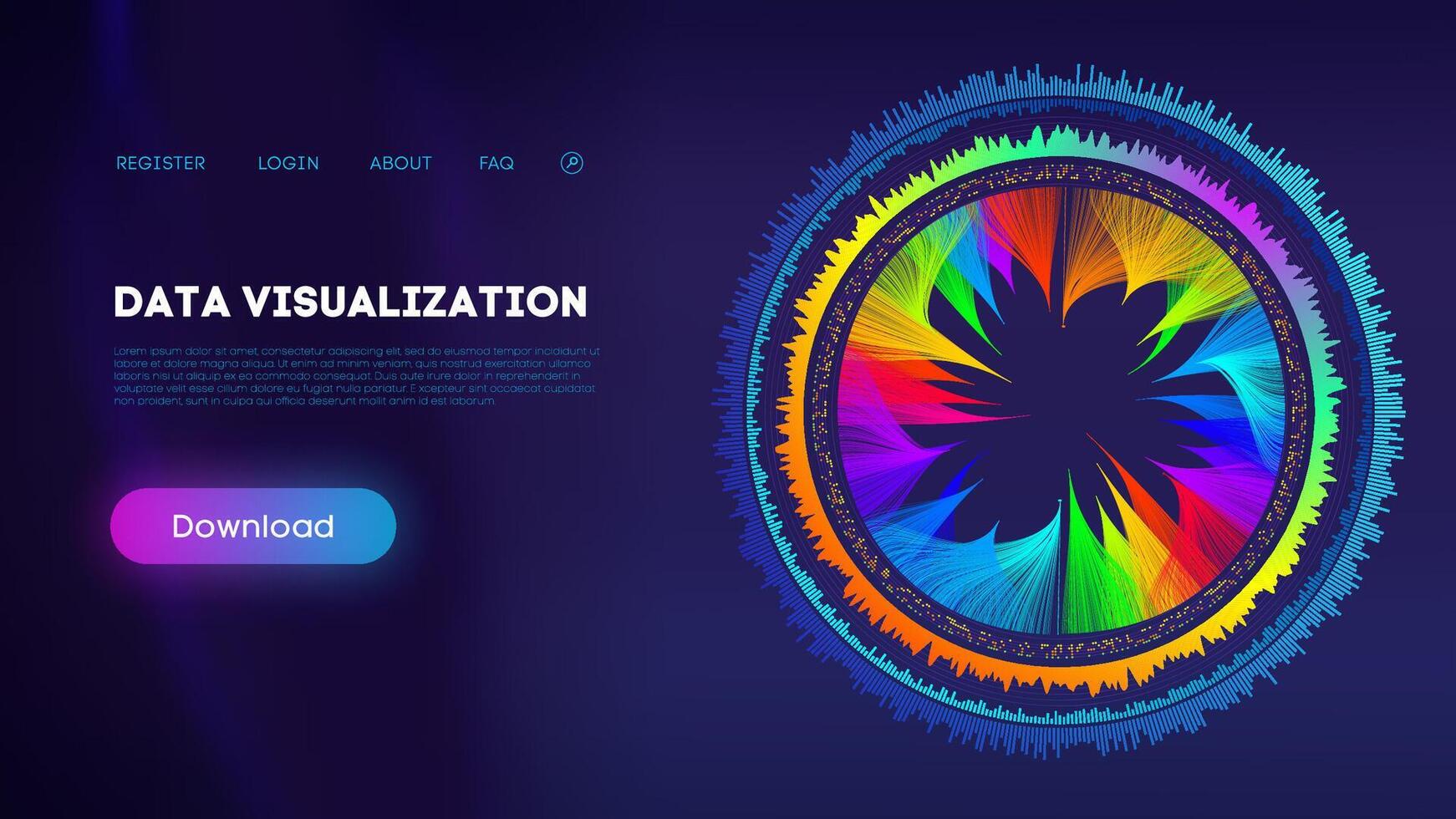 bunt Daten Rad Infografik auf dunkel Hintergrund. Daten Visualisierung. vektor