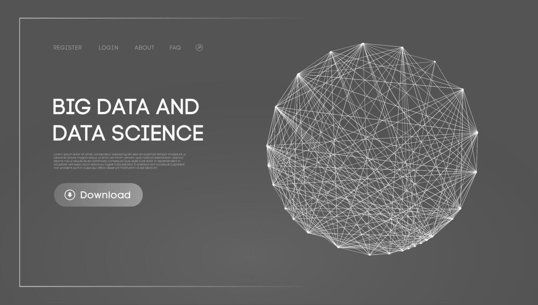 stor data och data vetenskap. trogen teknologi data visualisering. vektor