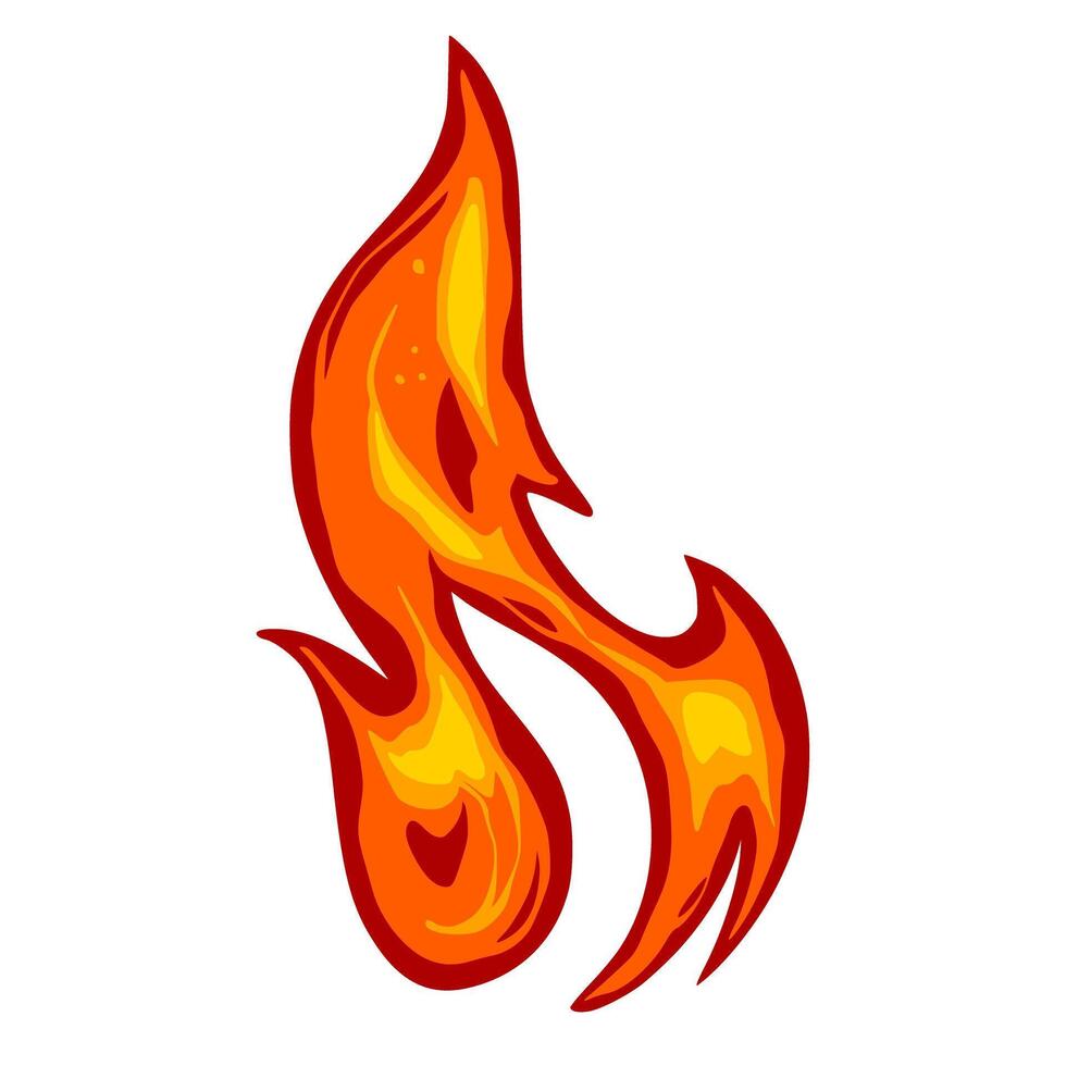 brand tecknad serie illustration brand konst vektor. lågor brand vektor
