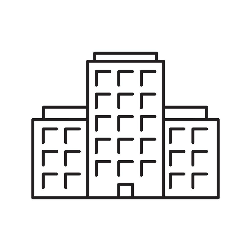 flervåningsbyggnad linjär ikon. lägenhet hus tunn linje illustration. torn block kontur symbol. vektor isolerade konturritning