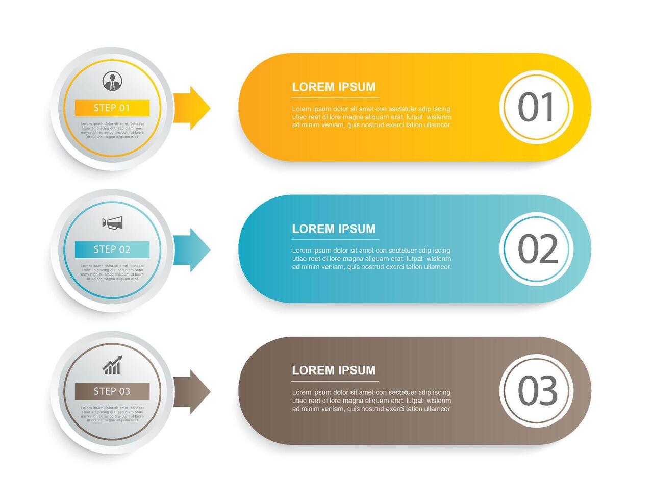 3 Daten Infografiken Tab Papier Index Vorlage. Illustration Geschäft abstrakt Hintergrund. vektor