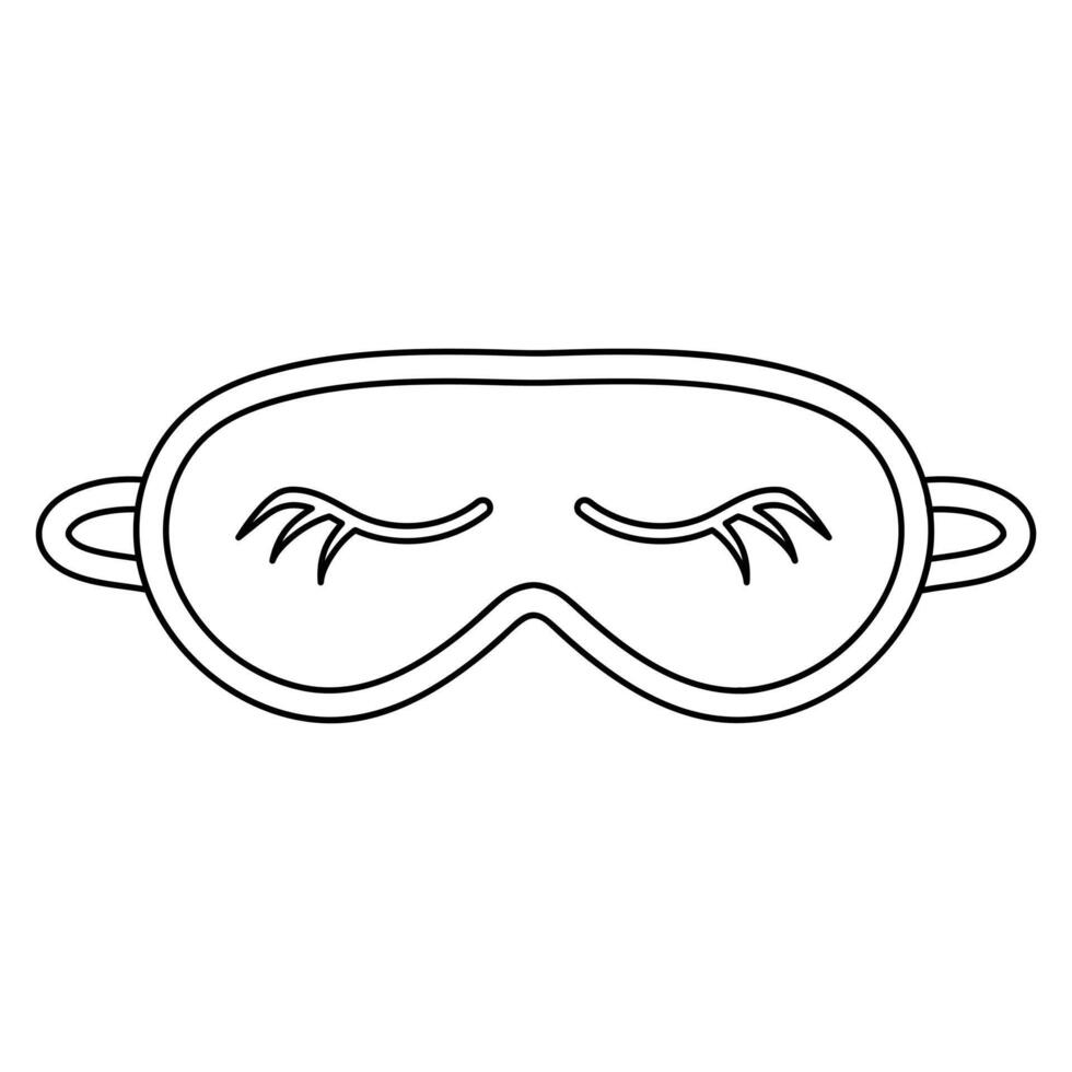 Schlafen Schönheit Auge Maske. Hand gezeichnet Gekritzel Vektor Illustration.