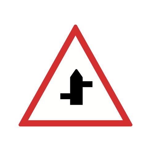 Vektor-Querstraßen von rechts nach links Verkehrsschild-Symbol vektor