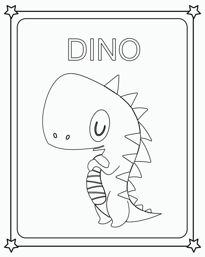 teckning vektor färg bok illustration dino