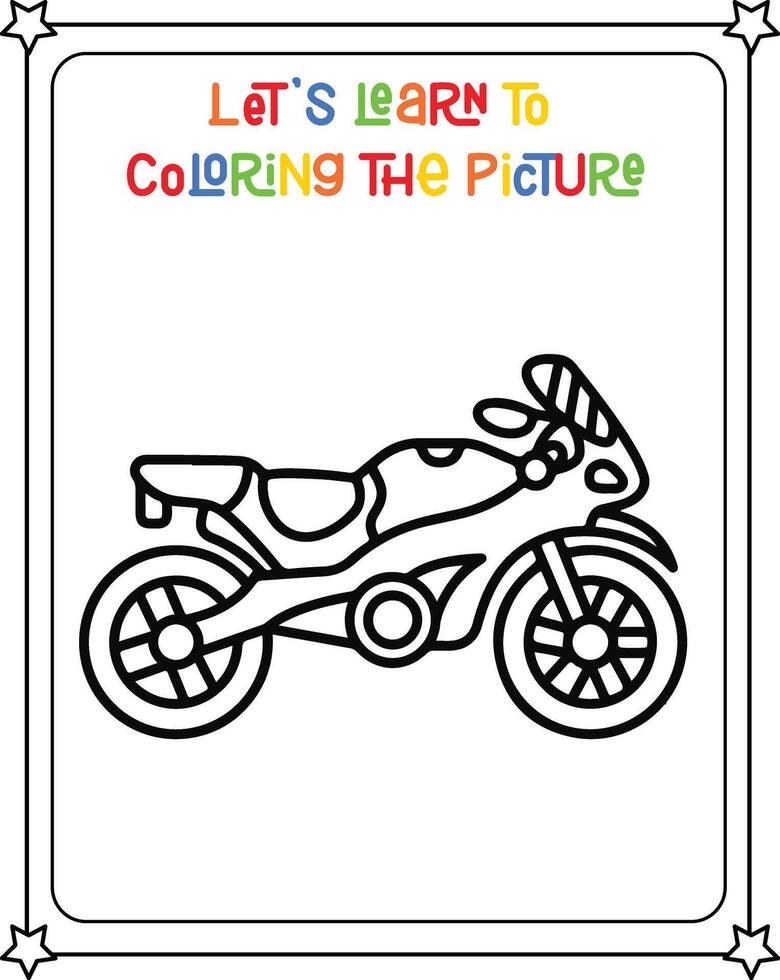 Zeichnung Vektor Färbung Buch Illustration Motorrad