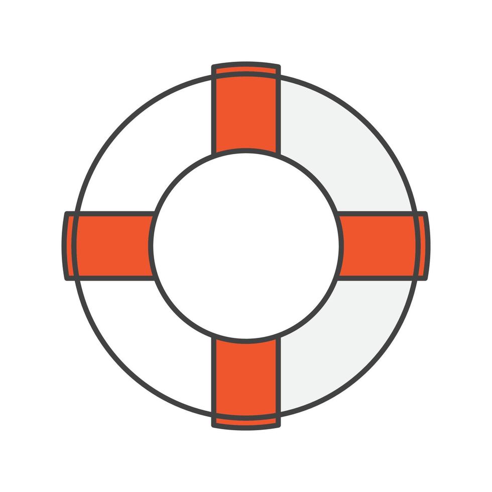 Symbol für die Farbe des Rettungsrings. Rettungsring. isolierte Vektorillustration vektor