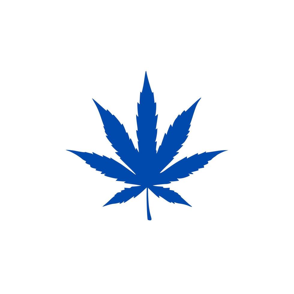 ein Cannabis Blatt auf ein Weiß Oberfläche. vektor