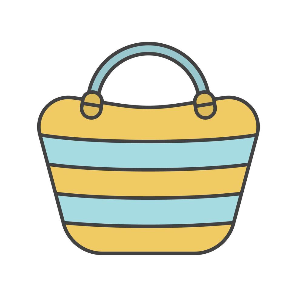 Strandtasche Farbsymbol. Strandtasche. isolierte Vektorillustration vektor