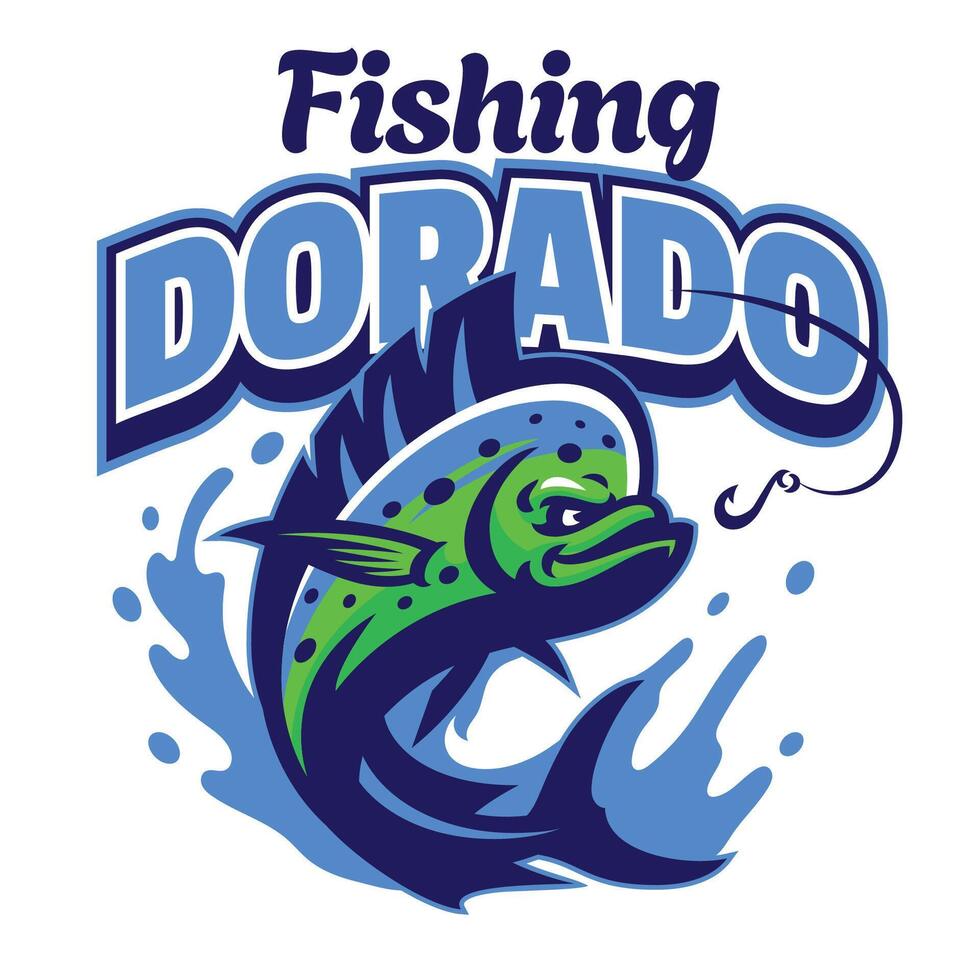 dorado fiske logotyp maskot design vektor