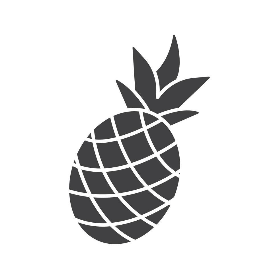 ananas glyfikon. siluett symbol. ananas. negativt utrymme. vektor isolerade illustration