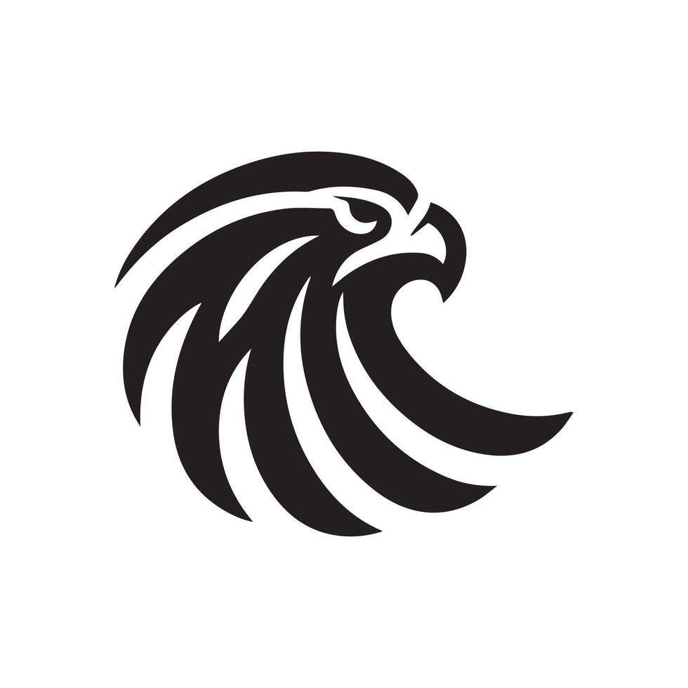 einfach schwarz und Weiß Adler Logo vektor