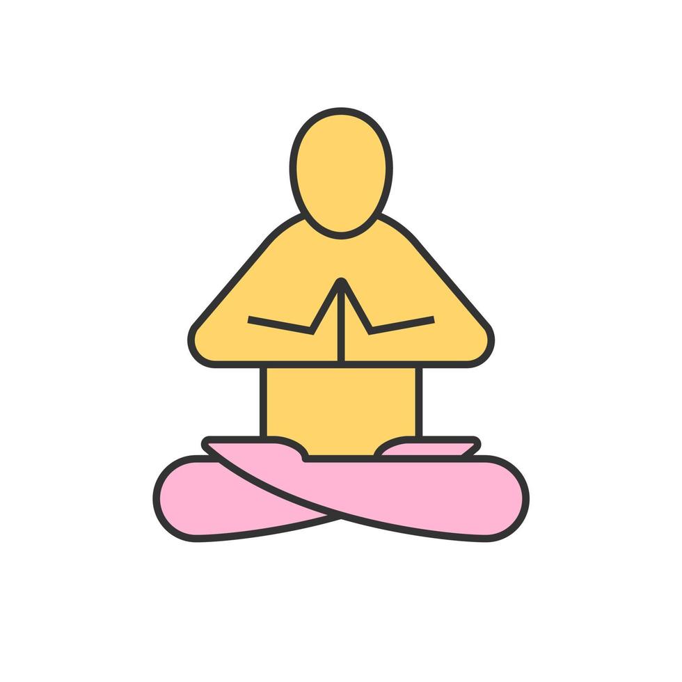 Symbol für die Farbe der Yogaposition. Yoga Klasse. isolierte Vektorillustration vektor