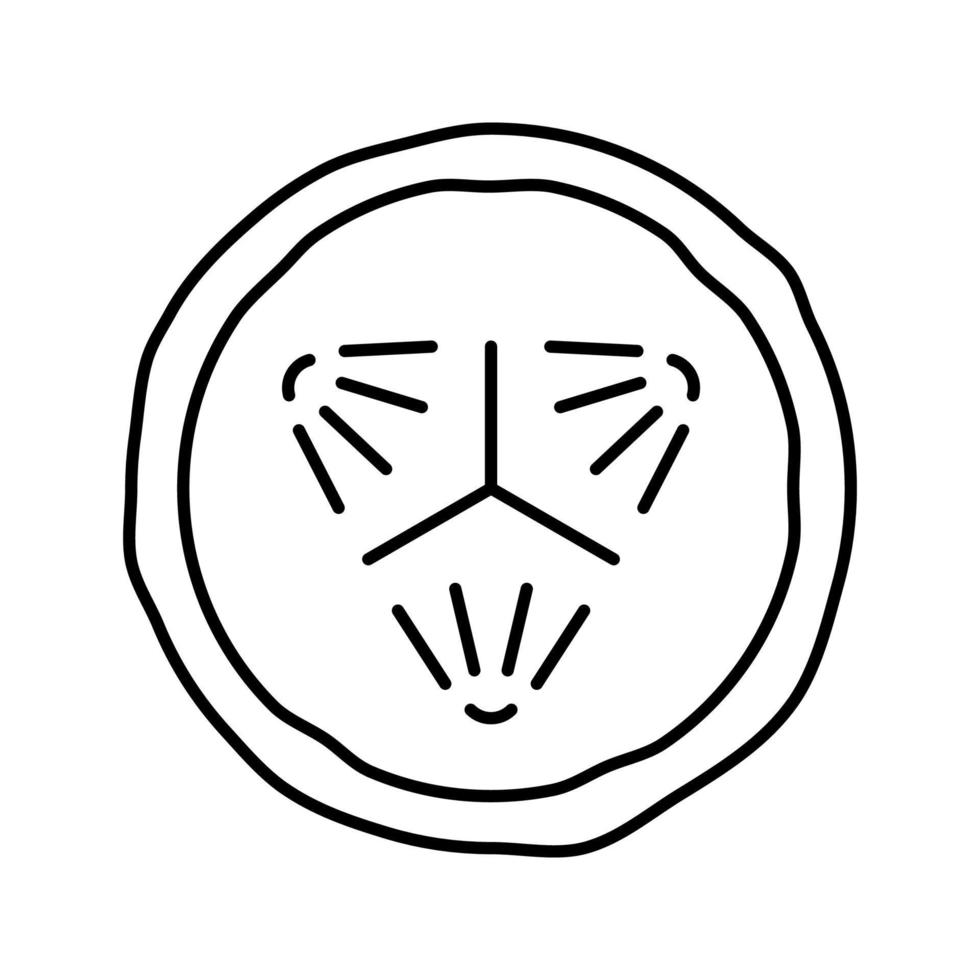 gurka skiva linjär ikon. tunn linje illustration. gurka ansiktsmask kontur symbol. vektor isolerade konturritning