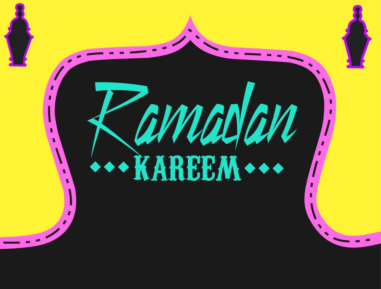 Ramadan kareem Gruß Karte mit ein bunt Rahmen vektor