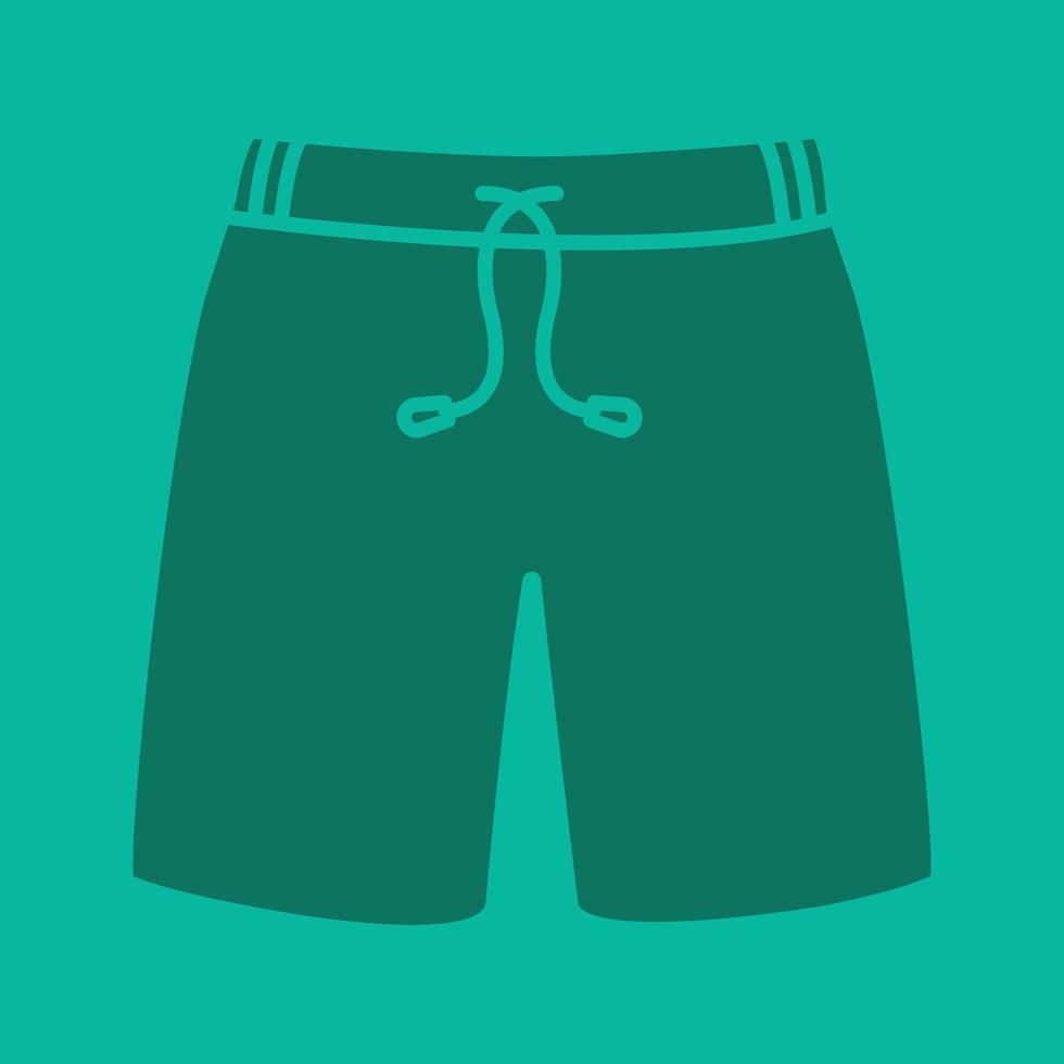 badbyxor glyf färgikon. siluett symbol. sportshorts. negativt utrymme. vektor isolerade illustration