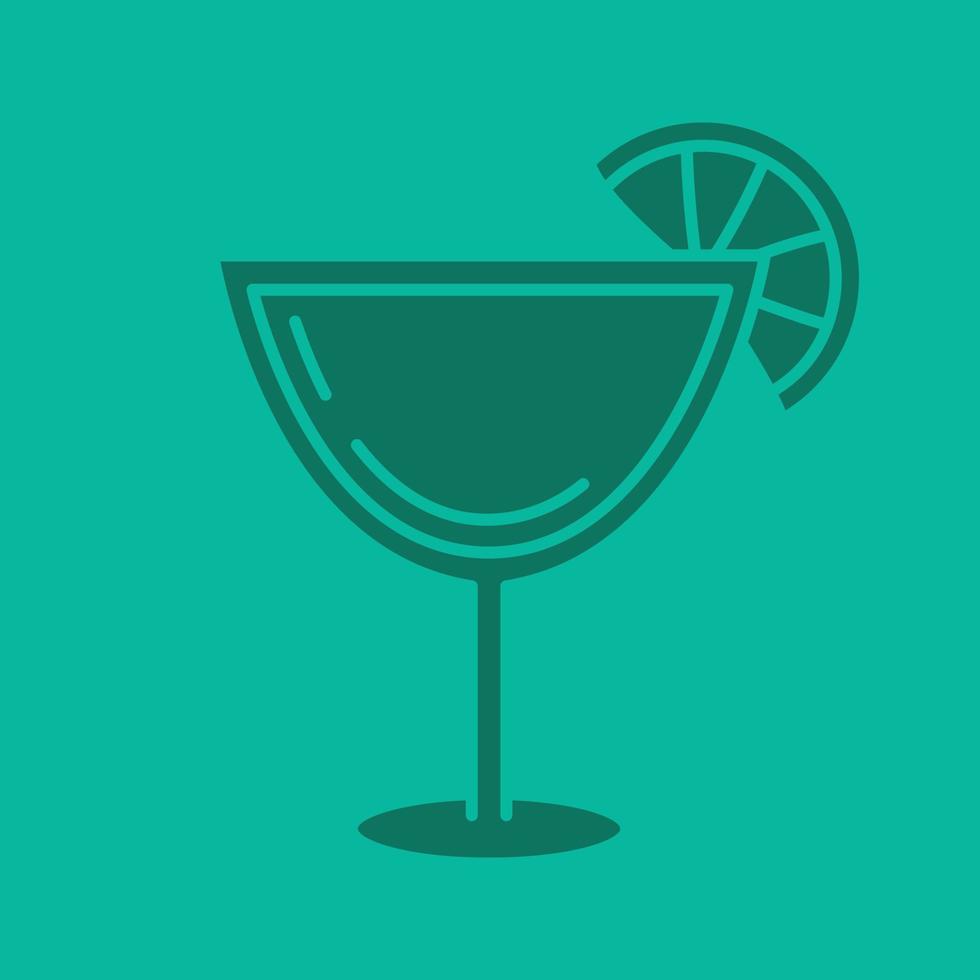 Margarita-Cocktail-Glyphe-Farbsymbol. Silhouette-Symbol. Martini-Getränk. negativer Raum. isolierte Vektorgrafik vektor