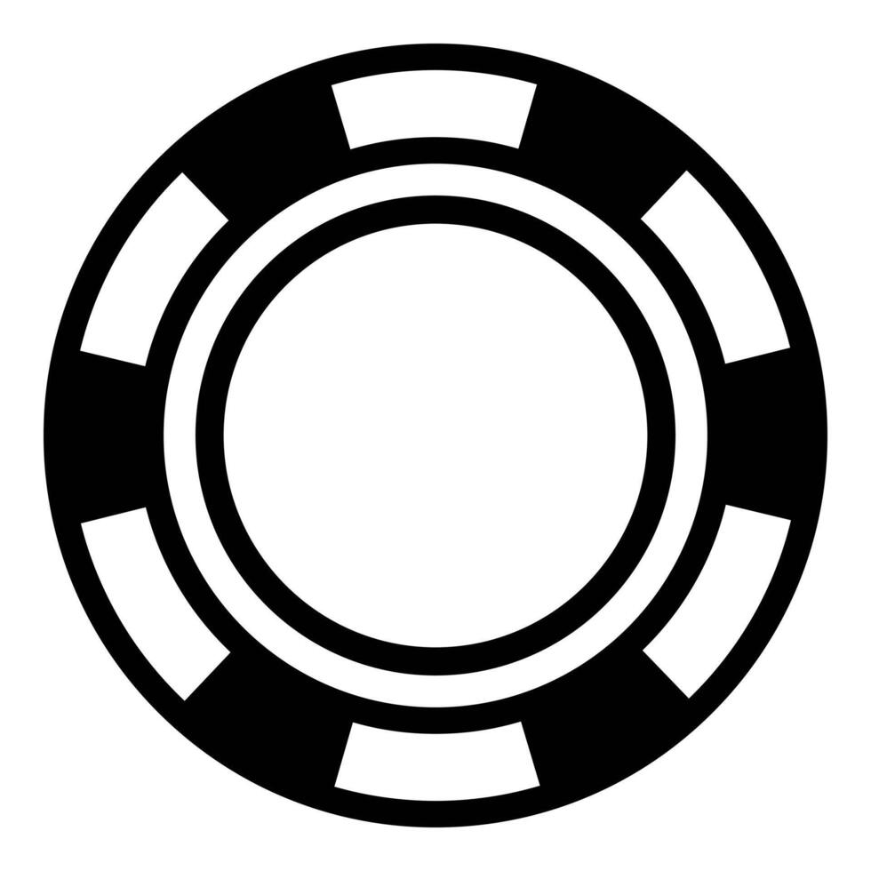 svart och vit kasino chip ikon vektor mall