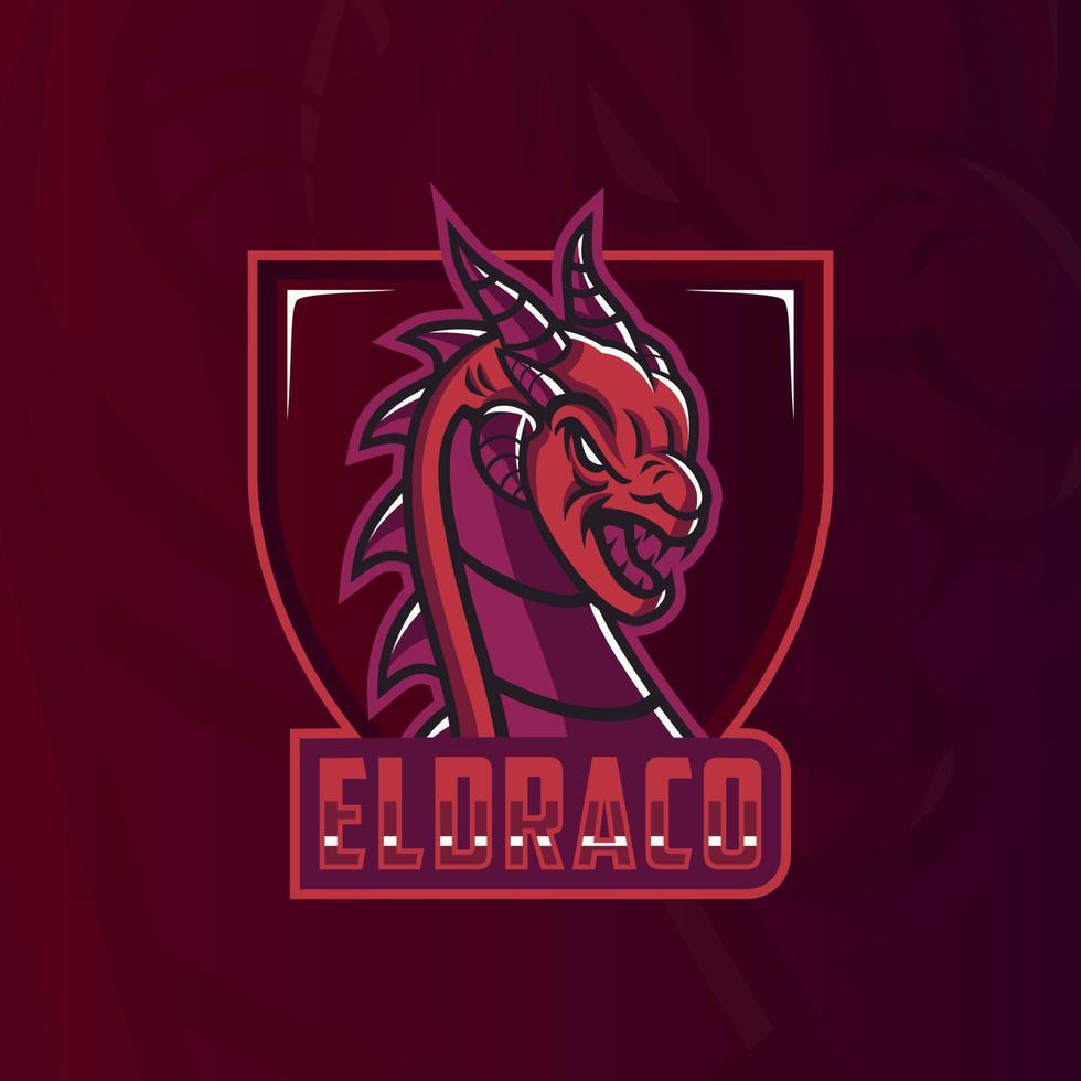 arg dragon gaming eller esport logotyp vektor