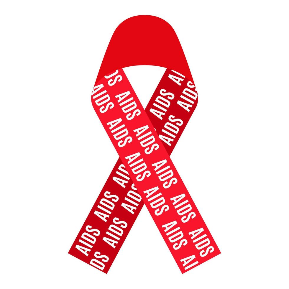 Vektor rotes Band mit Aufschrift. Hilfsmittel und HIV medizinisches Symbol.