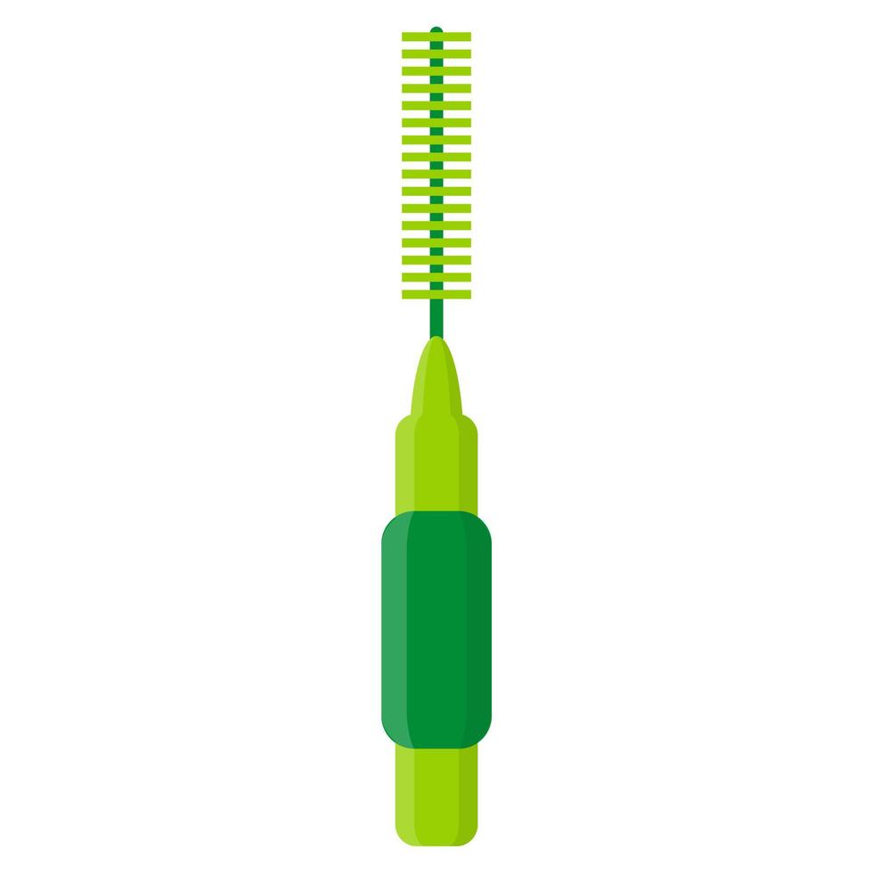 vektor tecknad interdental borste eller tandtråd för rengöring av munhålan.