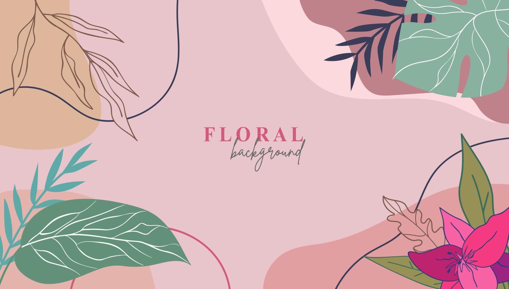 abstrakte florale Vorlage Banner. trendiger minimaler organischer Hintergrund. Vektor floral Schönheit Hintergrund Pastellfarben