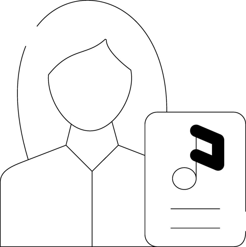 Musik- Lehrer weiblich kreativ Symbol Design vektor