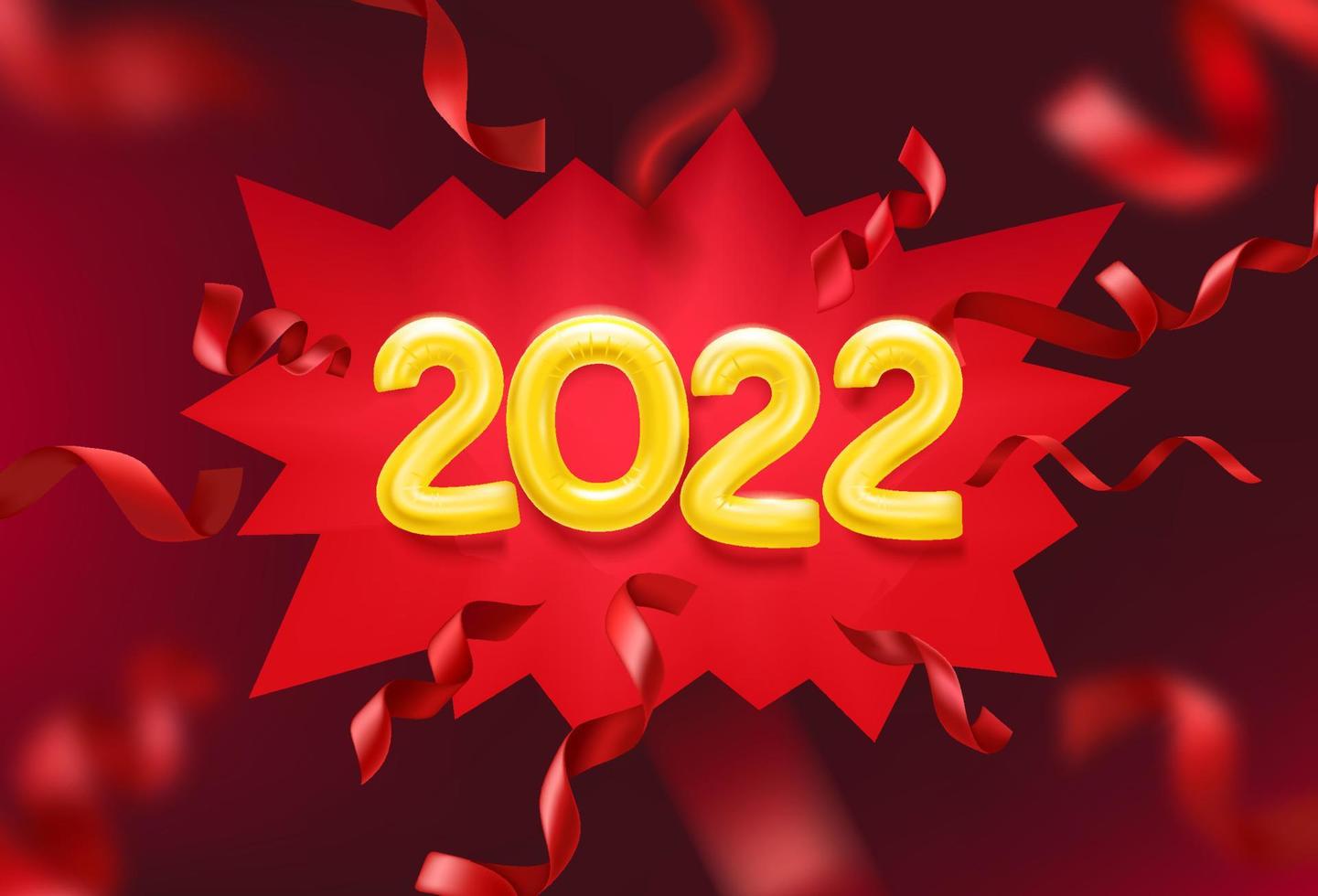 Frohes neues 2022. niedliche Cartoon 3D-Stil-Vektor-Illustration vektor