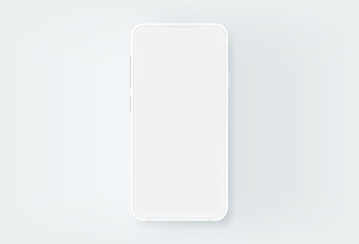 modernes weißes Handy mit leerem Bildschirm. Vorlage für Bewerbungsdesign vektor