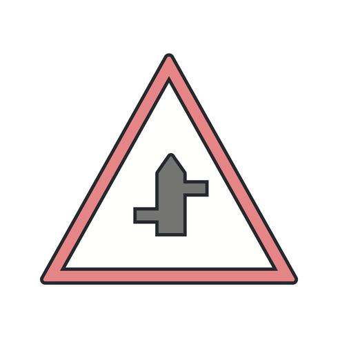 Vektor-Querstraßen von rechts nach links Verkehrsschild-Symbol vektor
