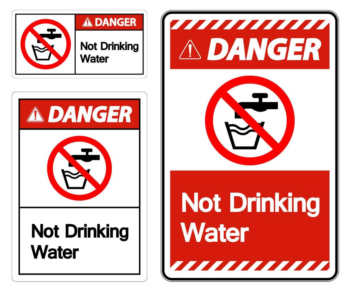 varning inte dricksvatten tecken vektor