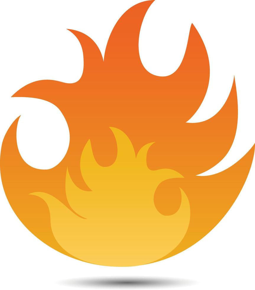 Feuerflamme-Vektor-Symbol im flachen Design vektor
