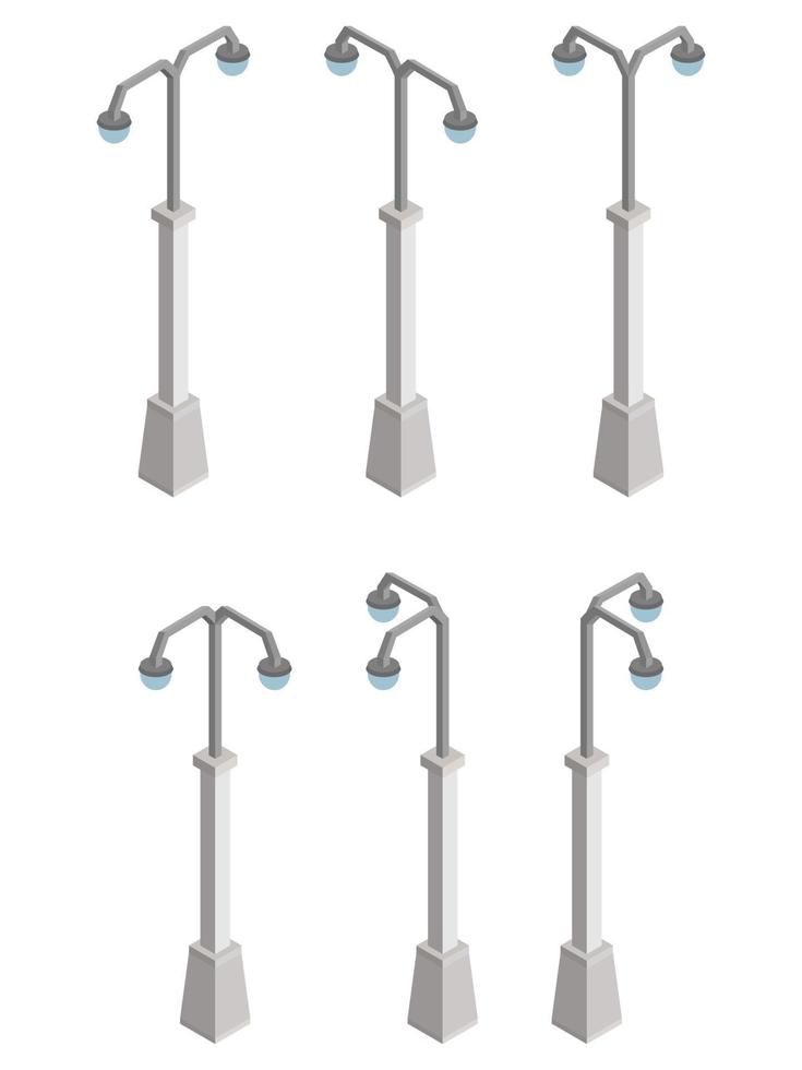 konkrete isometrische Straßenlaternen-Vektor-Bild vektor