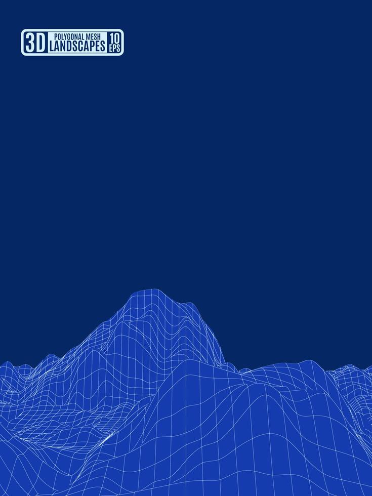 fremde berglandschaft aus grund dunkelblau farbe vektor