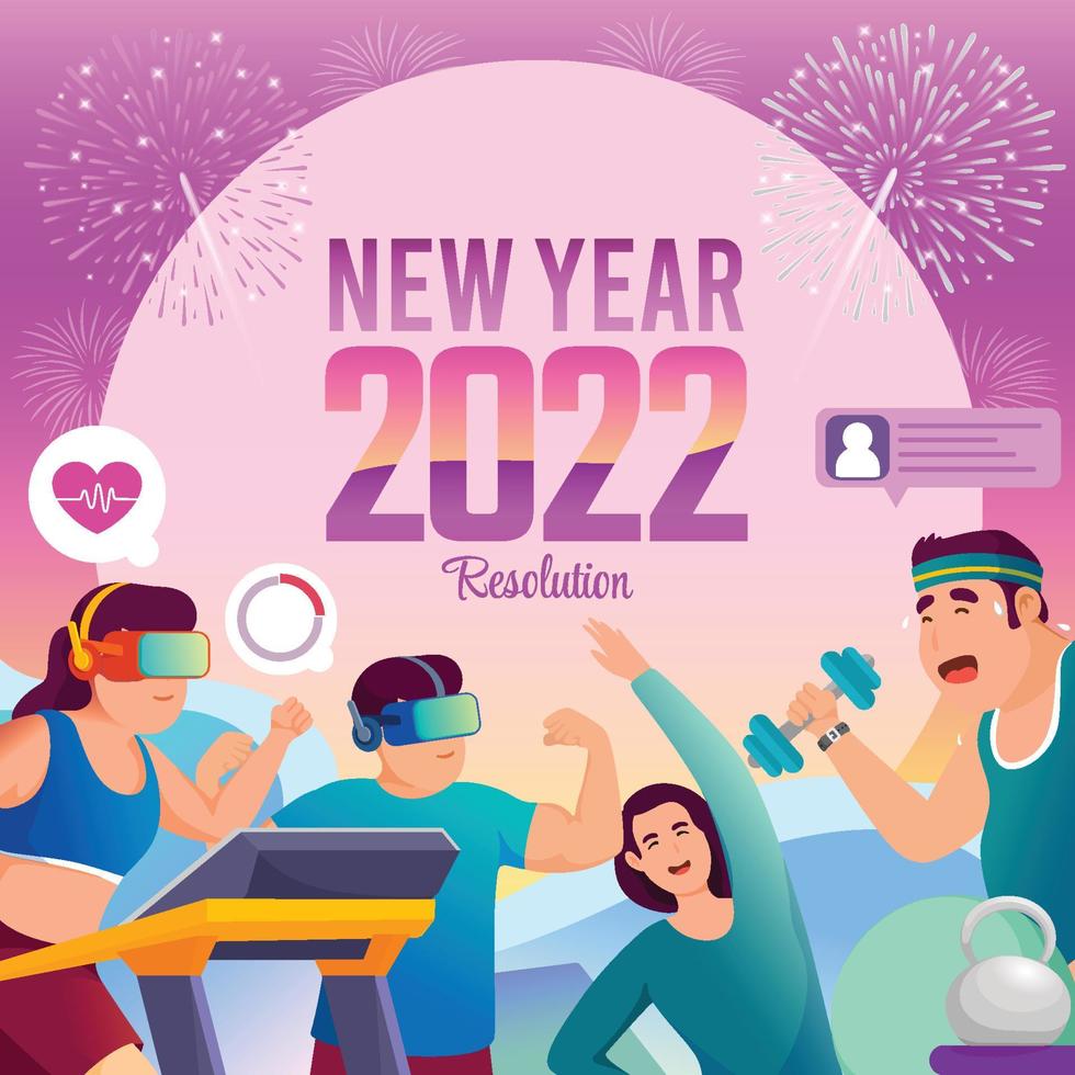 2022 nyår kroppsmål resolution vektor
