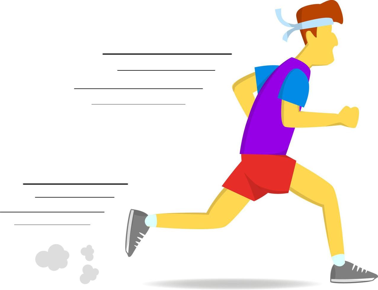 ein mann läuft in einem rennen, clipart shirt, abbildung, vektor