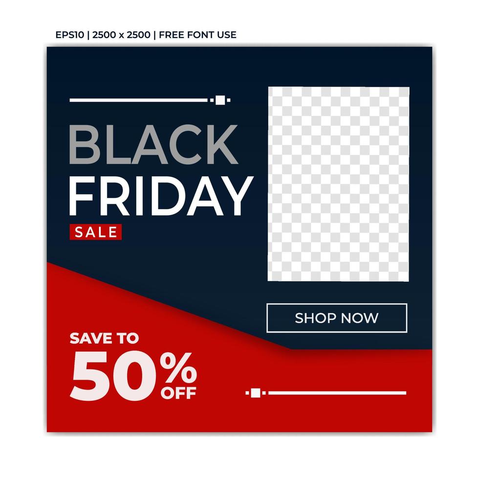 Black Friday Sale Banner für Social-Media-Post oder Web-Anzeigen-Design-Vorlage mit weißem Hintergrund. Vektor-Illustration vektor