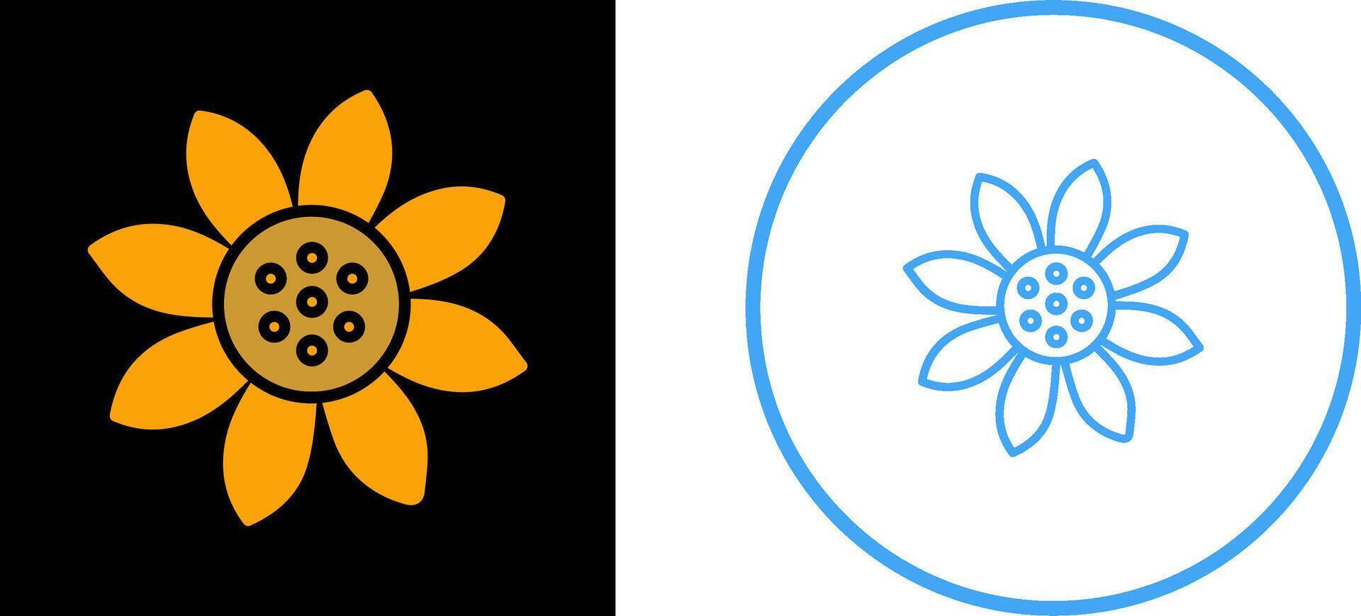 Symbol für Sonnenblumenvektor vektor