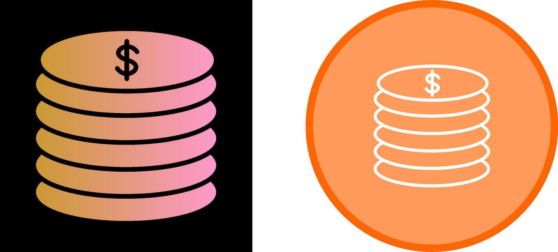 Vektorsymbol für Stapel von Münzen vektor