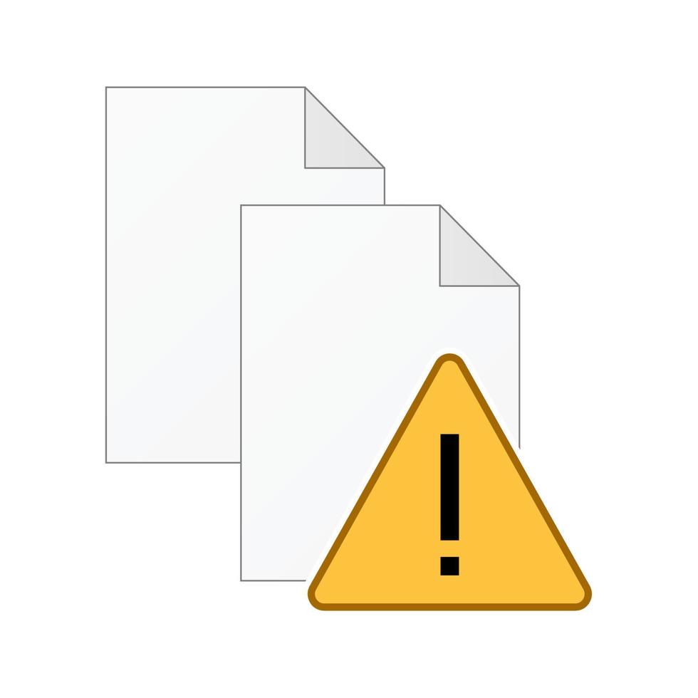 Datei-Computer-Dokumentsymbol mit Fehler isoliert auf weißem Hintergrund vektor