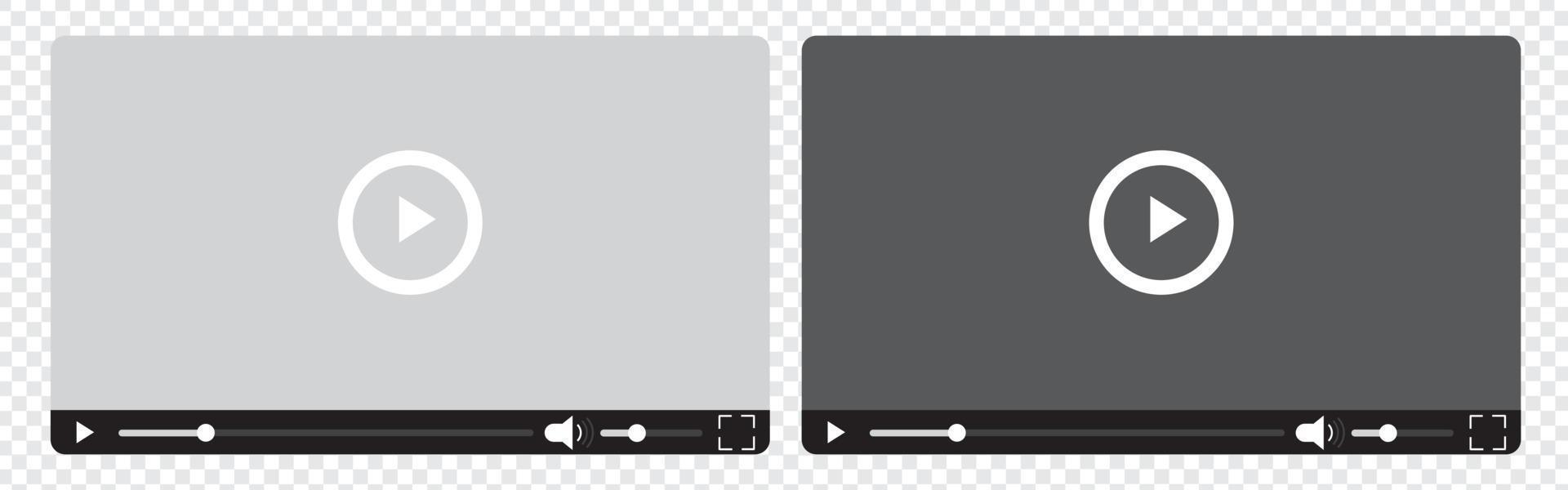 Video-Player-Vorlagensatz Vektor isoliert auf weißem Hintergrund