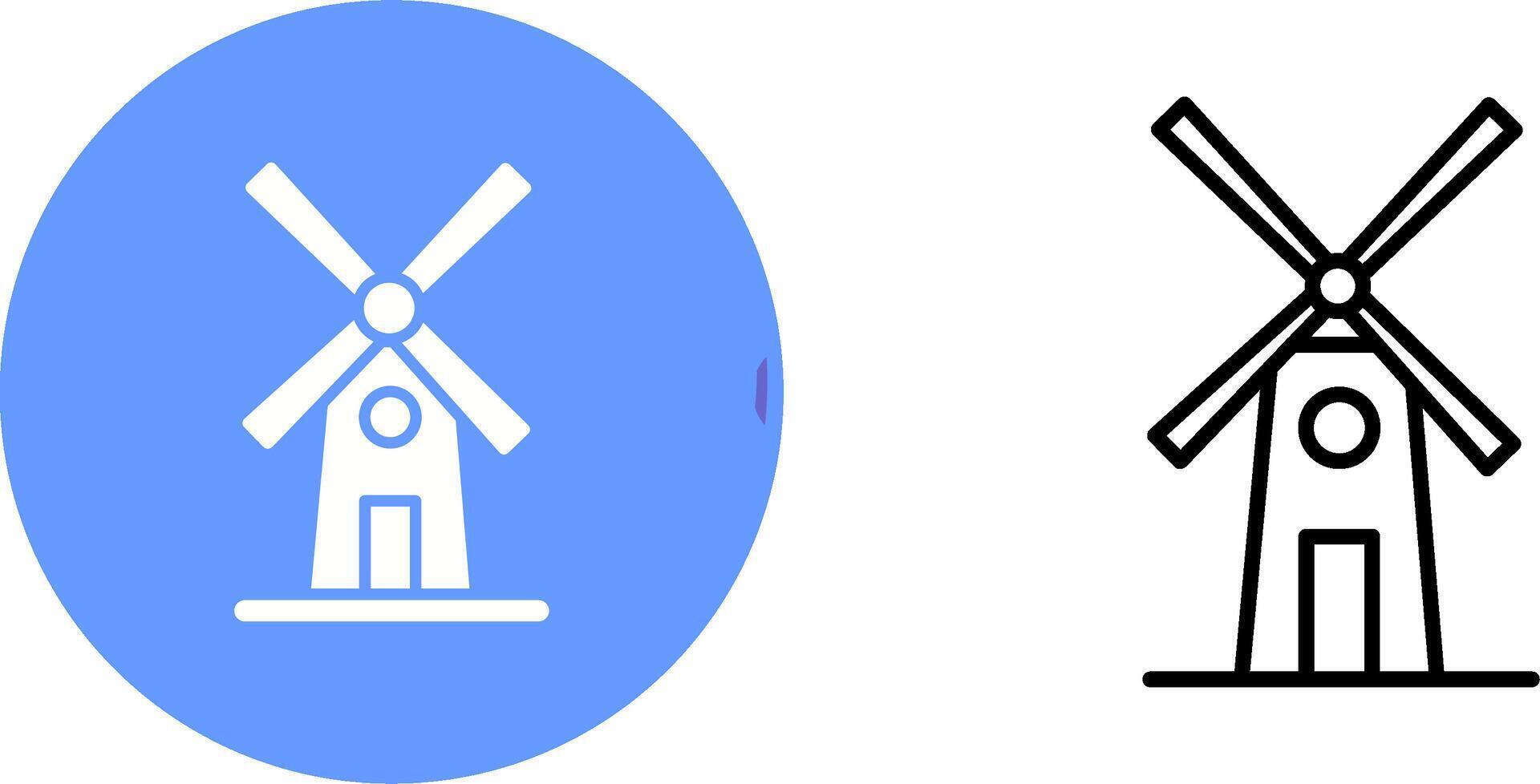 Symbol für Windmühlenvektor vektor