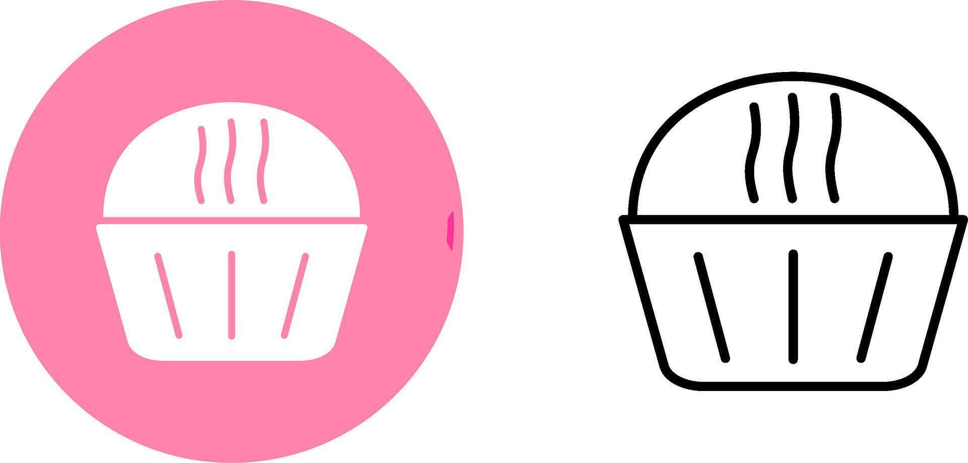 Creme-Muffin-Vektorsymbol vektor