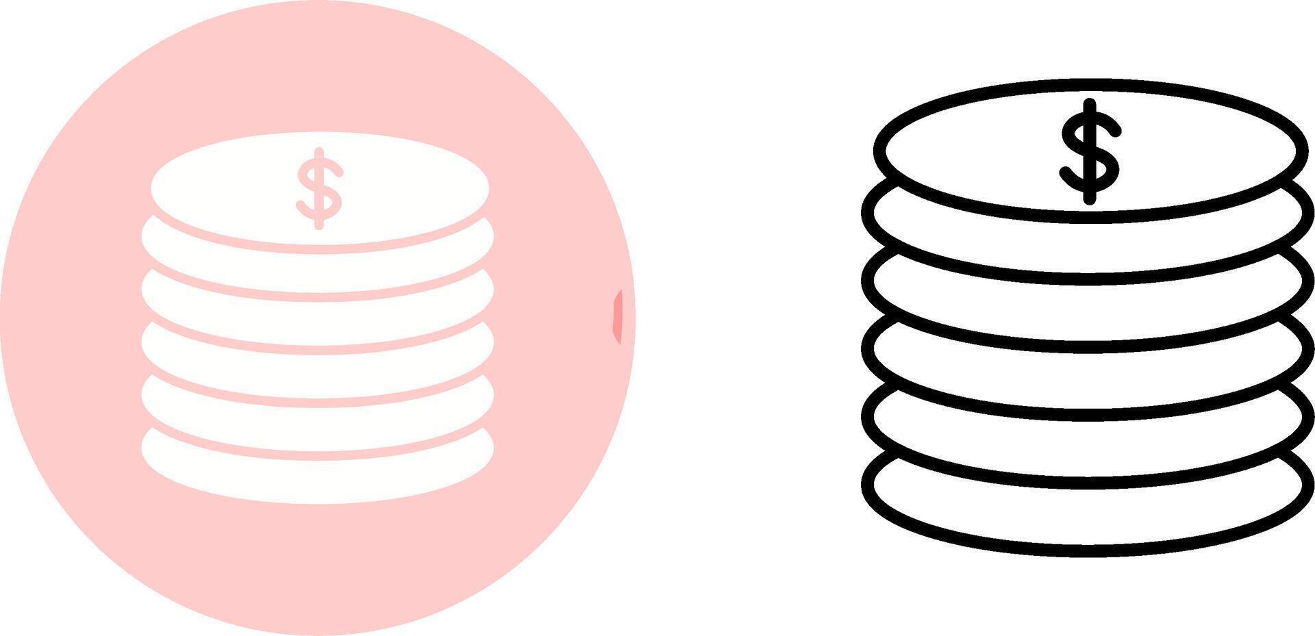 stack av mynt vektor ikon