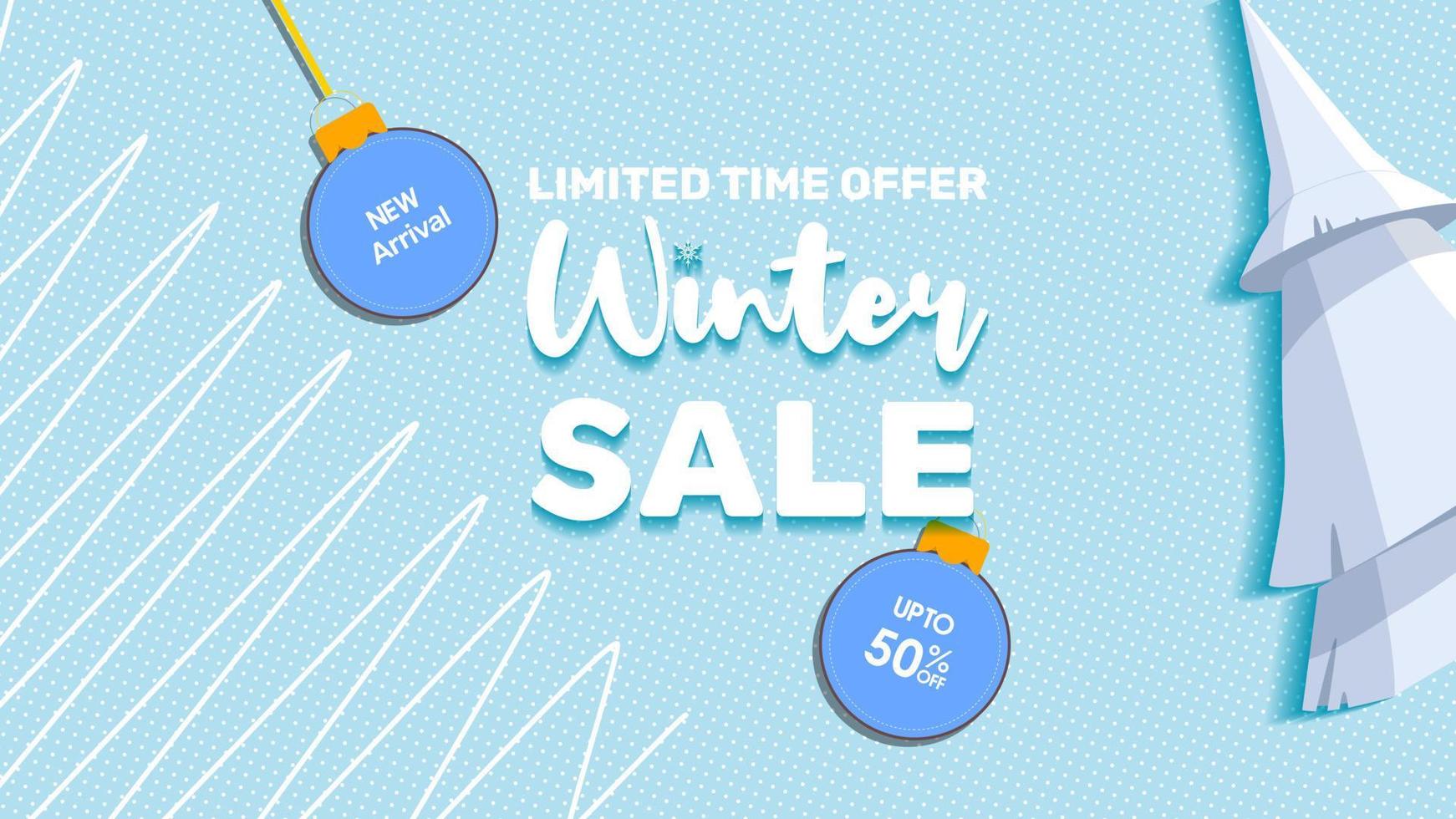 vinter försäljning banners post mall med snöig bakgrund vektor