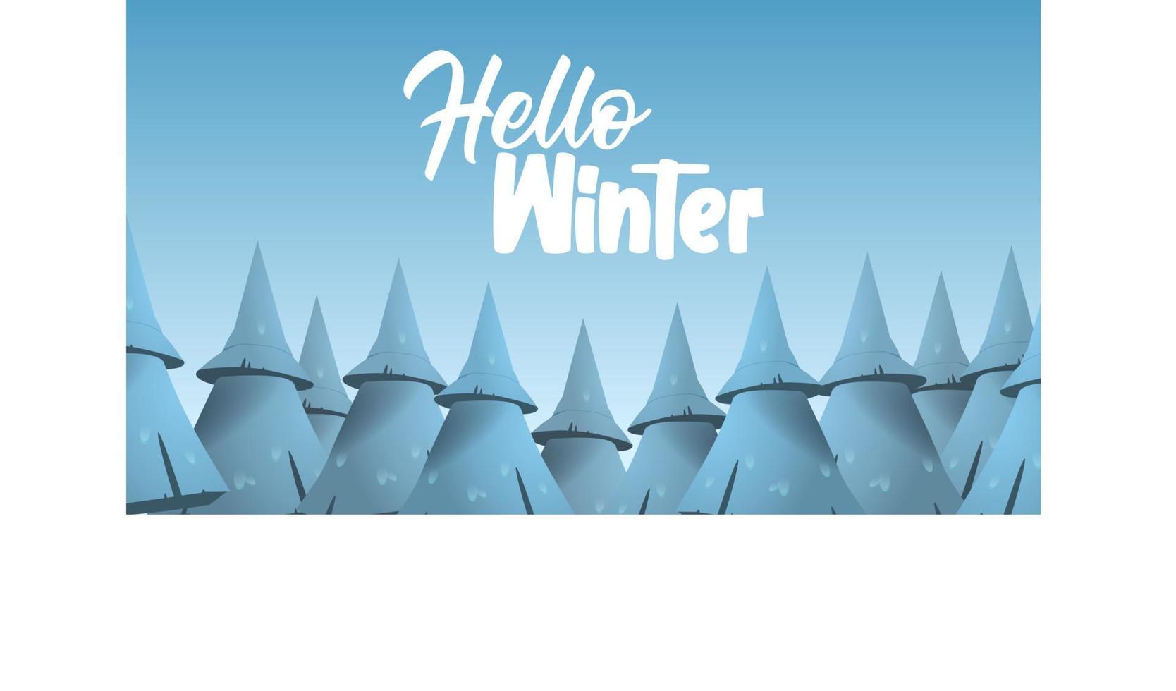 Winterschlussverkauf-Banner-Postschablone mit schneebedecktem Hintergrund vektor