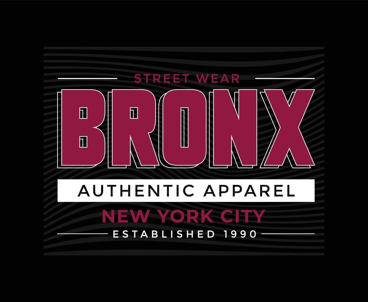 bronx new york city typografi vektor t-shirt design