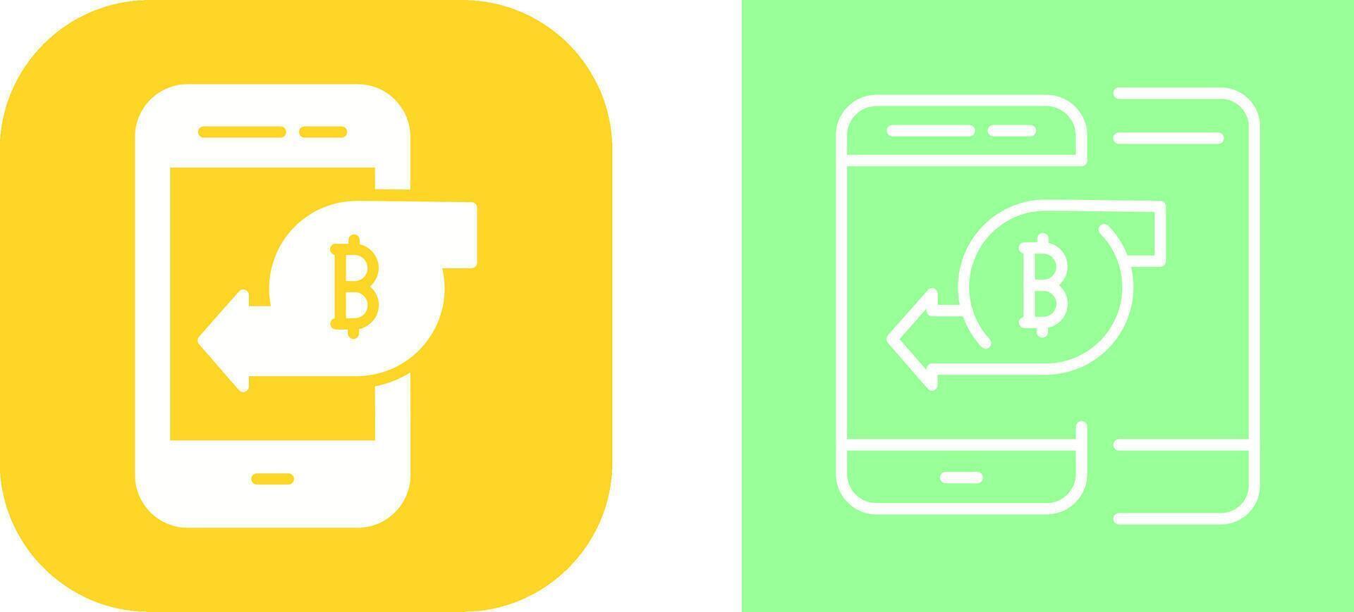 Bitcoin-Symbol für mobilen Vektor